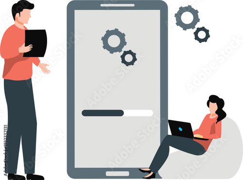 The girl is update setting management