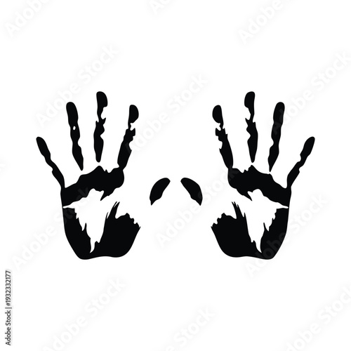 Black and white hand drawn illustration Palm of the hand vector art