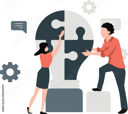 The boy and girl are manage business ideas.