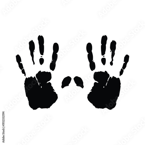 Black and white hand drawn illustration Palm of the hand vector art