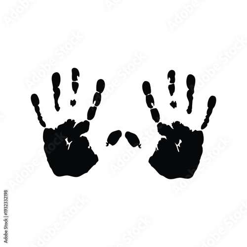 Black and white hand drawn illustration Palm of the hand vector art