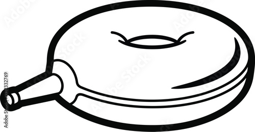 Simple black and white outline illustration of a rubber ear syringe bulb against a clean white background