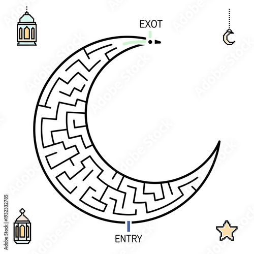 Ramadan Moon Maze Challenge Test Your Logic with an Islamic Crescent Puzzle