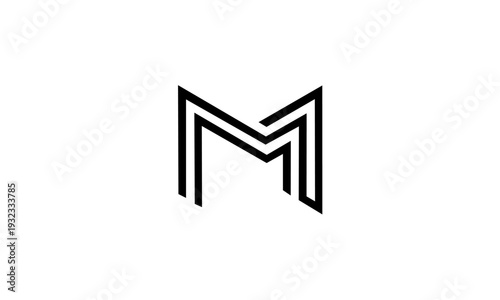 Modern Geometric Letter M Logo Design.