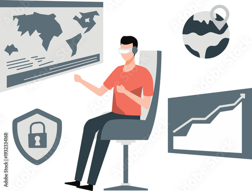 The boy is finding business location