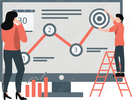 The boy is setting target goal