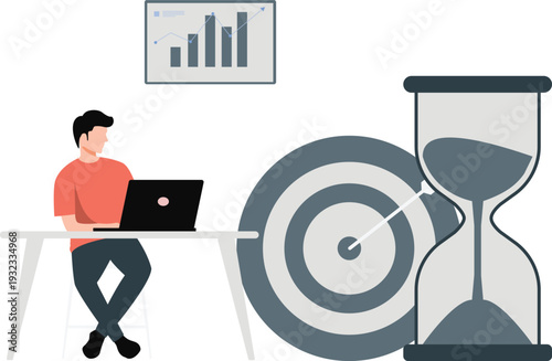 The boy is making time management technique