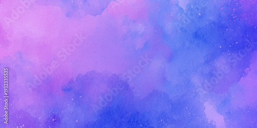 An abstract watercolor background featuring blended shades of vibrant pink and cool blue hues creating a dreamy effect