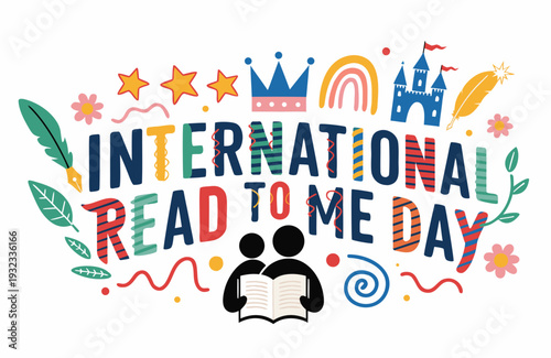 International Read to Me Day Vector, Children Reading and Literacy Design