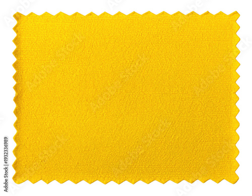 Yellow postage stamp isolated on transparent background
