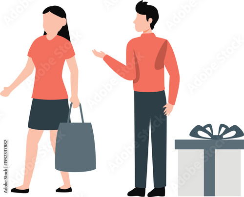 The couple are going for shopping .