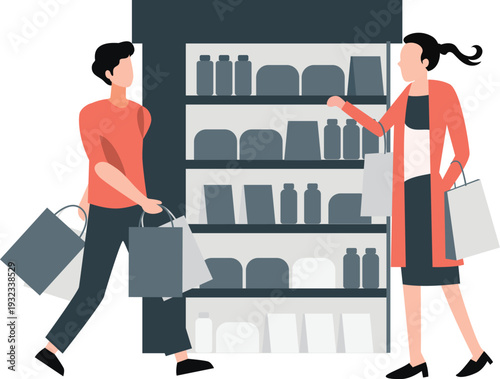 The girl is asking for  grocery items to boy.