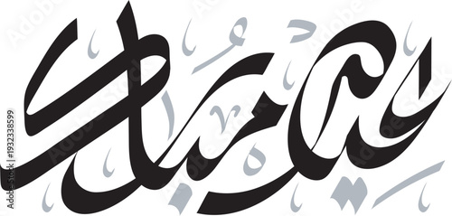 Elegant arabic calligraphy featuring swirling lines and delicate curves