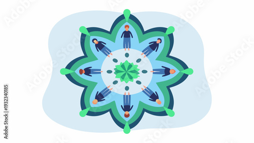 People connecting in harmony with nature and technology