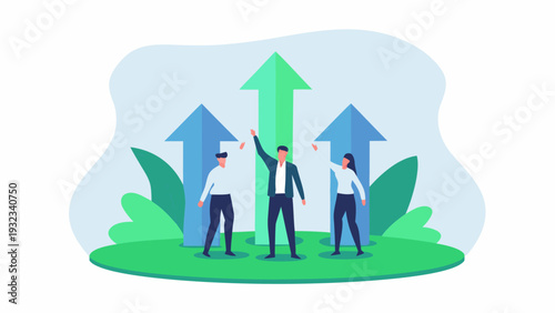 Business team celebrating growth and success together