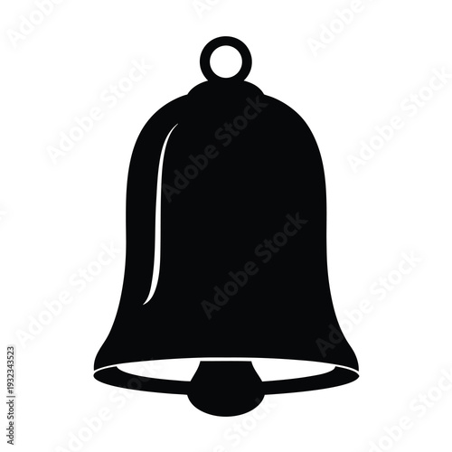 Black and white bell illustration showcasing a classic, elegant design element