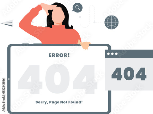 The girl holding 404 error board