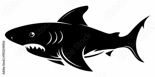 aggressive great white shark silhouette