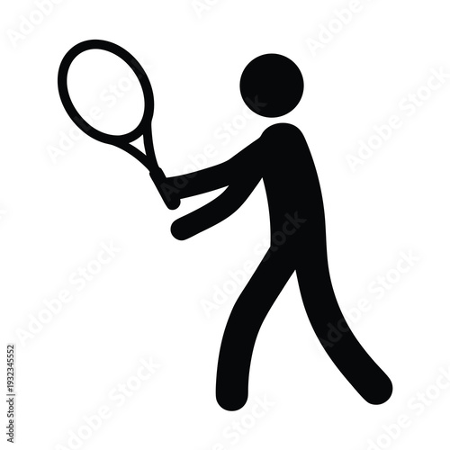 Silhouette of a tennis player with a racket in backhand stroke position
