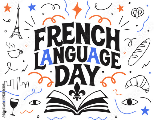 French Language Day Vector, Culture, Learning, and Linguistics Design