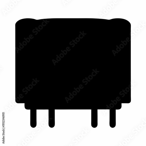 Silhouette image illustrating a typical DIP package IC in electronic components