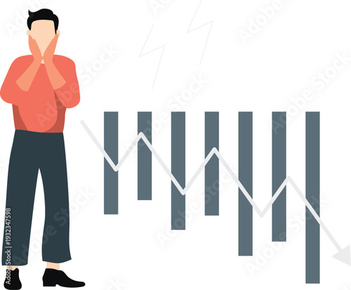 Stock market broker felling anxious due to market loss