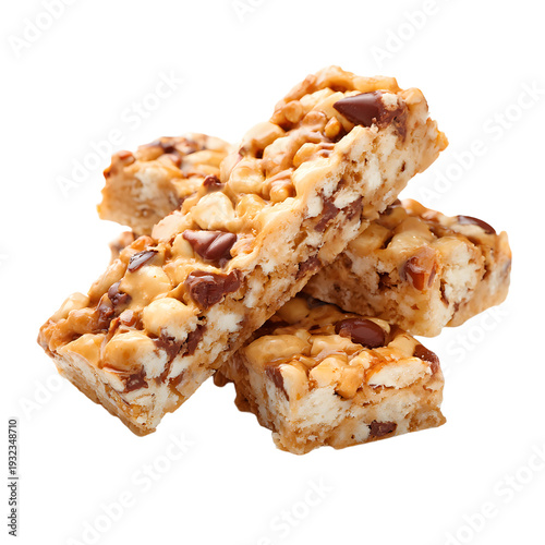 High-Quality Professional Protein Bars Without Shadow Isolated on White Background for Health Fitness Nutrition Concept