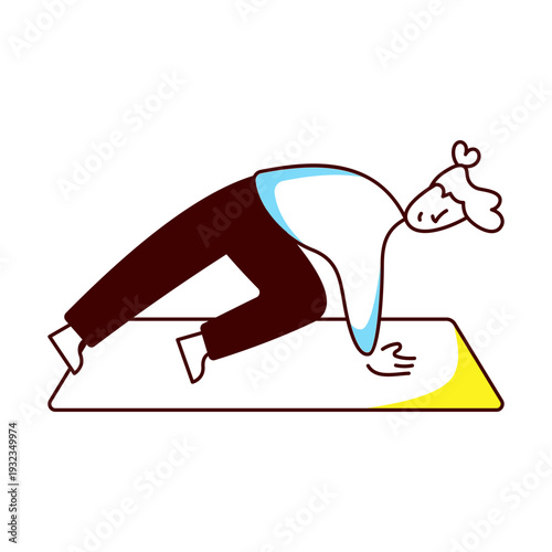 A drawing style illustration showing abs exercise
