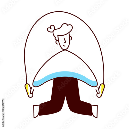 A drawing style illustration showing abs exercise
