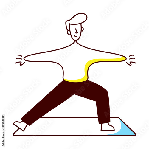 A drawing style illustration showing abs exercise
