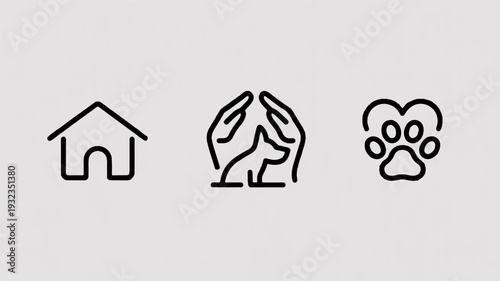 Animal shelter hands protecting dog paw print heart symbolize care compassion adoption and animal welfare