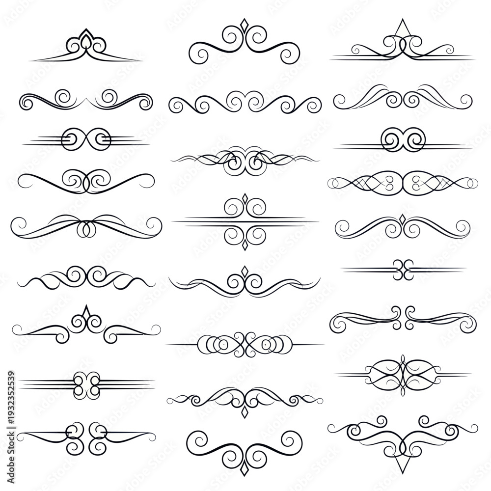 Fototapeta premium Ornate Decorative Flourish Elements Collection - Vector Ornaments