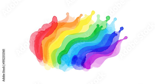 Vibrant Rainbow Splash Abstract Art - Colorful Liquid Paint Splatter