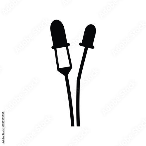 Silhouette of two crutches against a white background, medical assistance equipment