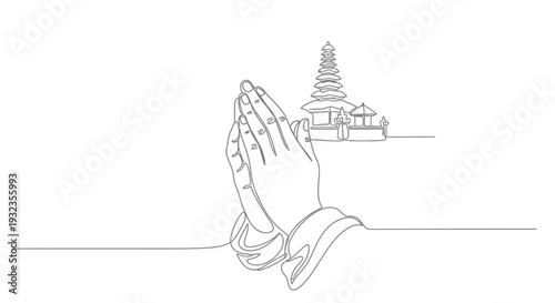 Hands Together in Prayer Gesture.