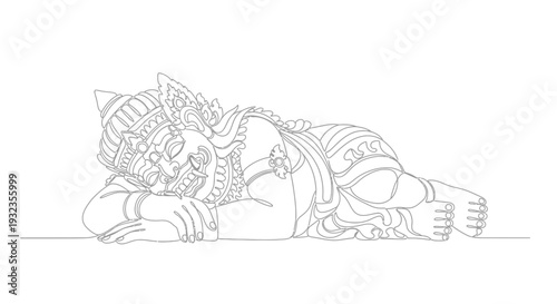 Illustration of a Knight Sleeping on Ground.