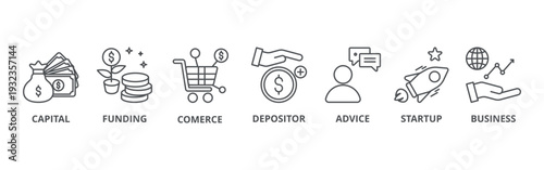 Angel investor banner web icon vector illustration concept