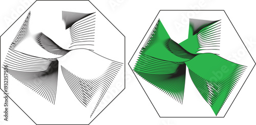 Green paper origami Christmas tree vector 