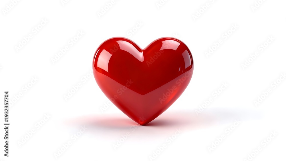 Fototapeta premium Red heart shape on white background