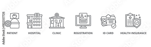 Patient registration banner web icon vector illustration concept