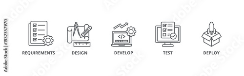 Waterfall banner web icon vector illustration concept