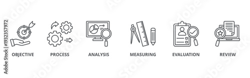 Monitoring banner web icon vector illustration concept