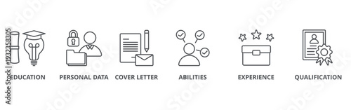 Curriculum vitae banner web icon vector illustration concept