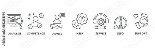 Problem solving banner web icon vector illustration concept