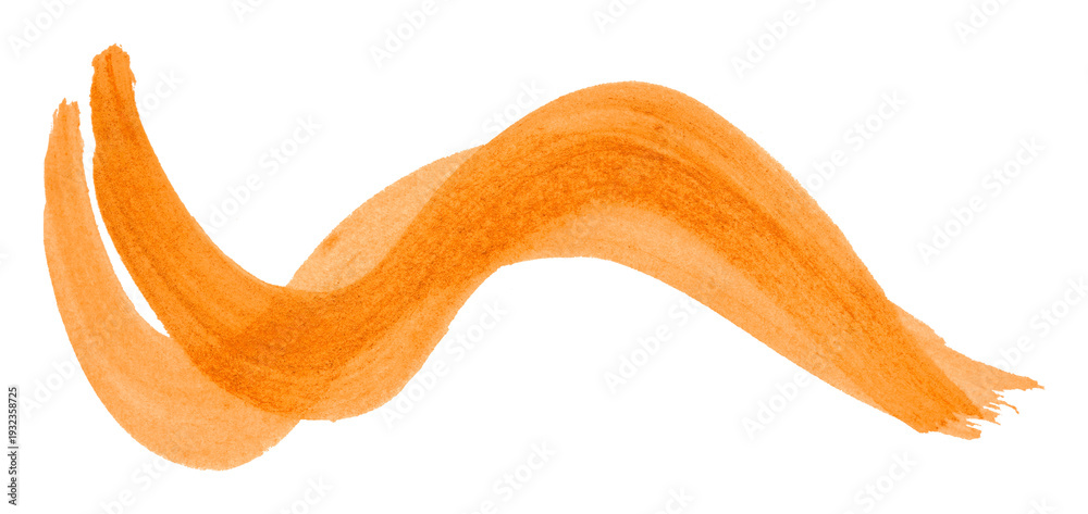 Fototapeta premium orange watercolor background. Artistic hand paint. Isolated on transparent background.