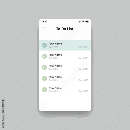 A digital to-do list app interface displayed on a mobile device mockup