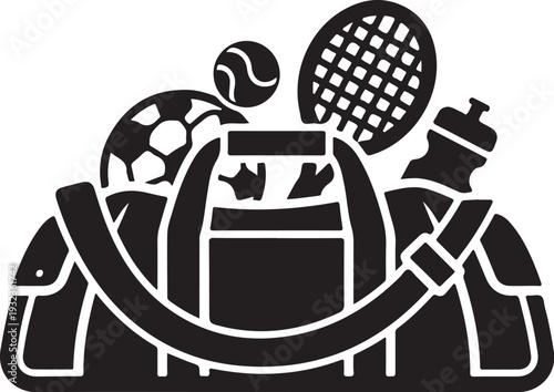 Vector sports equipment bag icon