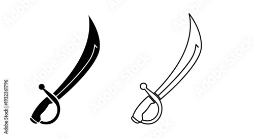 Two swords on white background Vector