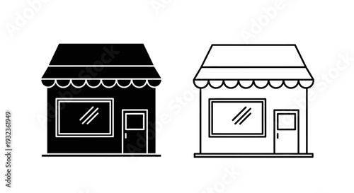 Two storefronts illustration Vector