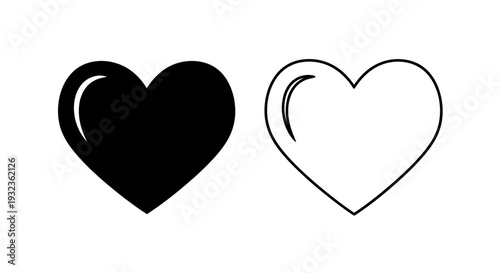 Black and white heart Vector
